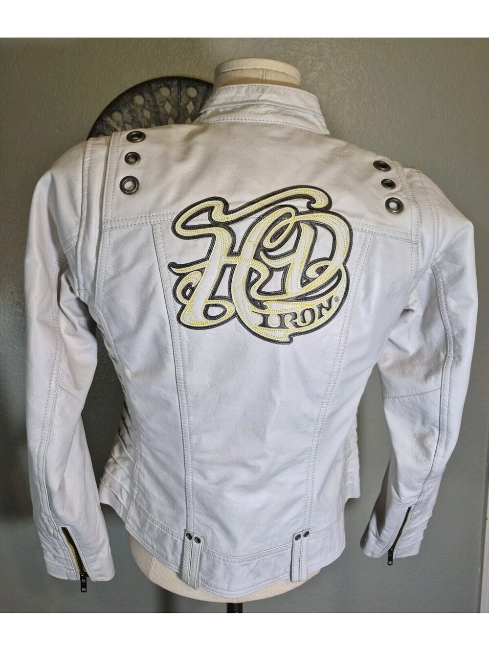 Harley Davidson Women's Leather Jacket White Magnolia Size Small 97006-14VW HD